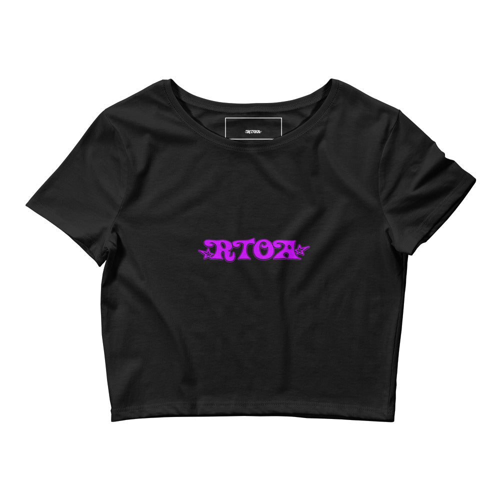 Women’s Purple and Black Crop Tee